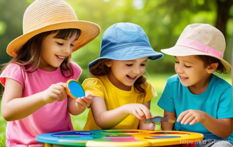 유아기 다중지능 이론 - A joyful and focused 4-year-old child with bright eyes is deeply absorbed in building an imaginative...