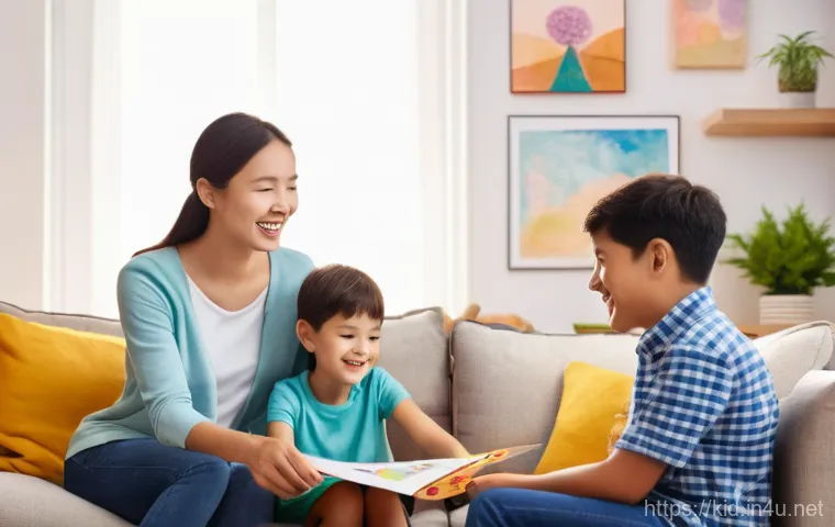 유아기 발표력 향상법 - **Image Prompt:** A vibrant playroom filled with natural light, where a preschool-aged boy and girl ...